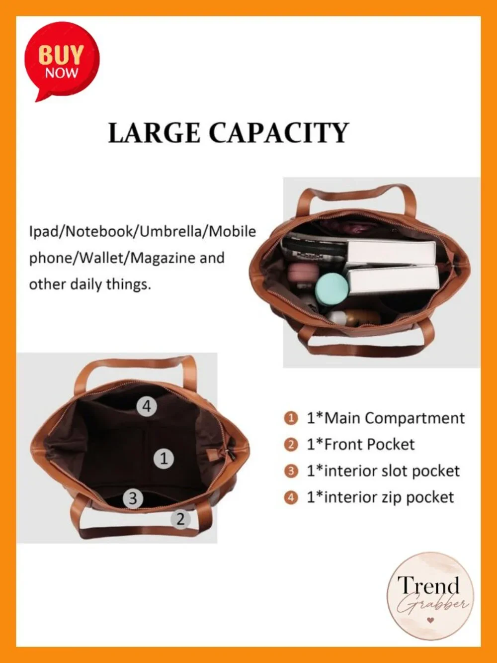 Vegan Leather Hobo Bag Soft Foldable Shoulder Handbag Slouchy Tote Purse
